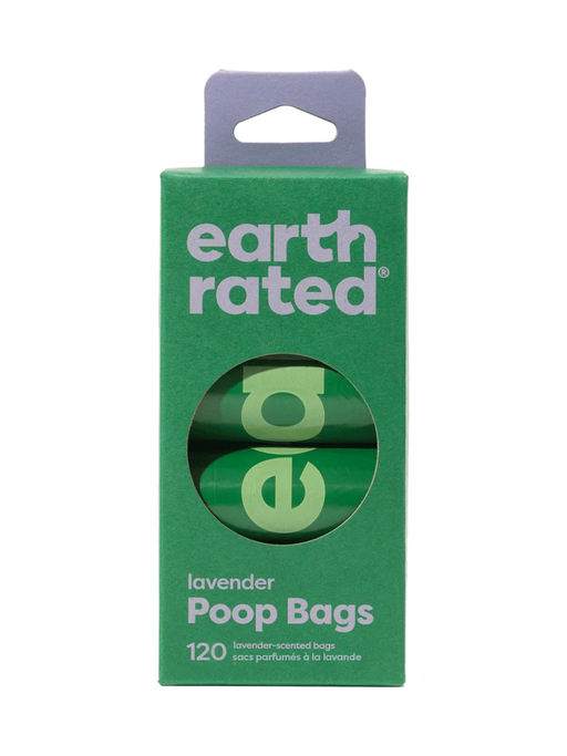 Earth Rated | Lavender Poop Bags - 8 Roll Pack (120 bags)