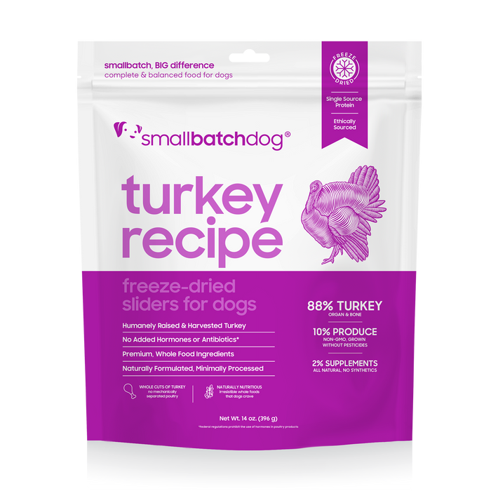 Small Batch | Turkey Batch Freeze-Dried Dog Food Sliders