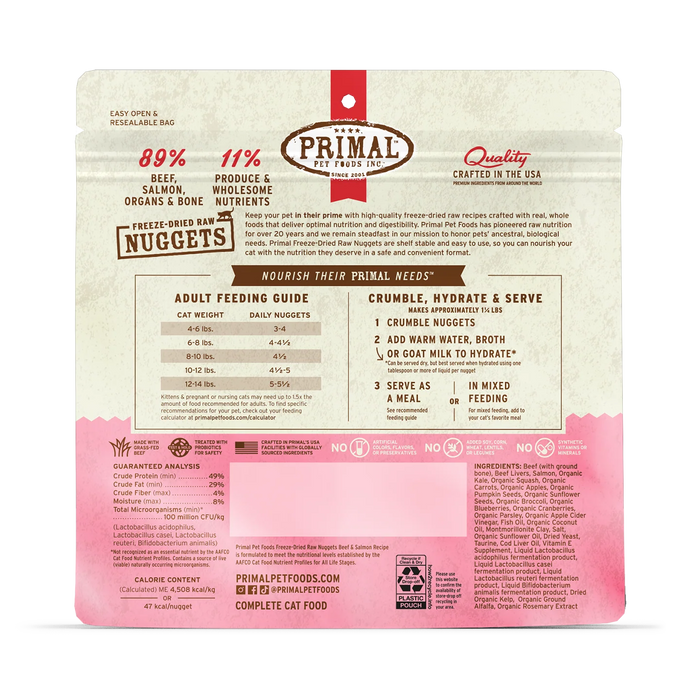 Primal | Beef & Salmon Freeze-Dried Cat Food 14 oz