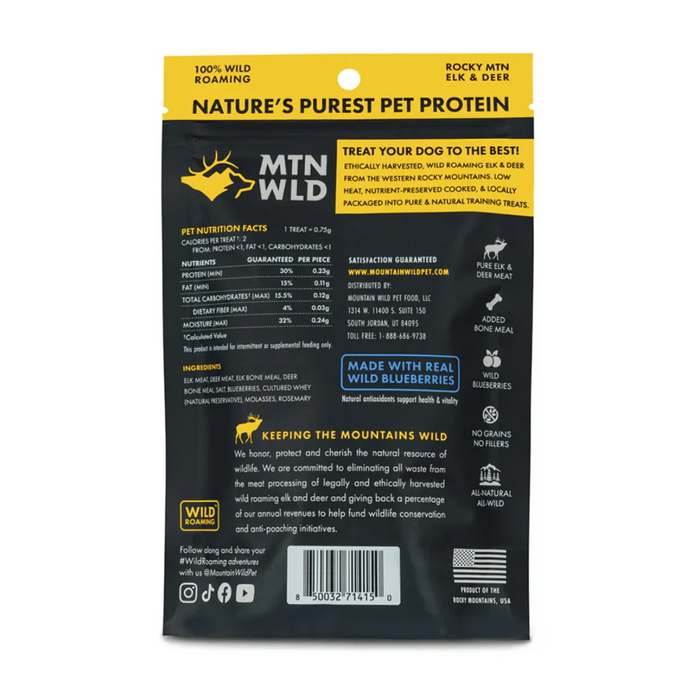Mountain Wild | Wild Deer, Elk & Blueberry Jerky Training Treats 4oz