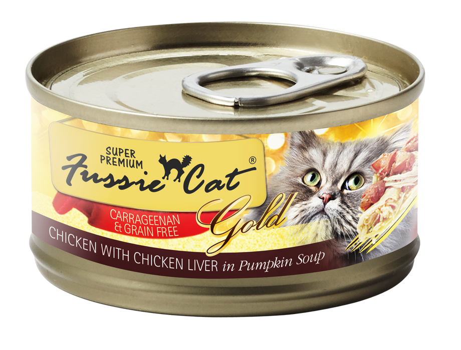 Fussie Cat | Chicken with Chicken Liver Formula in Pumpkin Soup Canned Cat Food 2.8 oz
