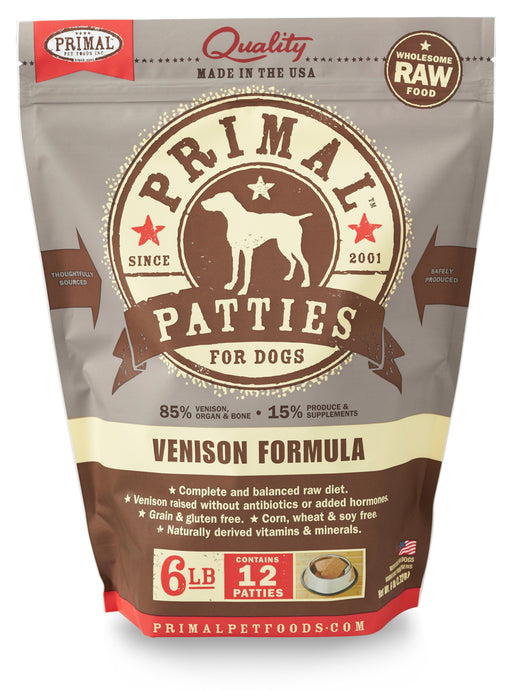 Primal | Frozen Raw Patties Venison Formula 6 lb