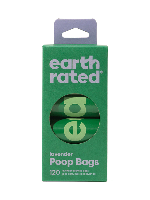 Earth Rated | Lavender Poop Bags - 8 Roll Pack (120 bags)