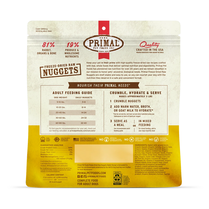 Primal | Rabbit Freeze-Dried Dog Food 14 oz