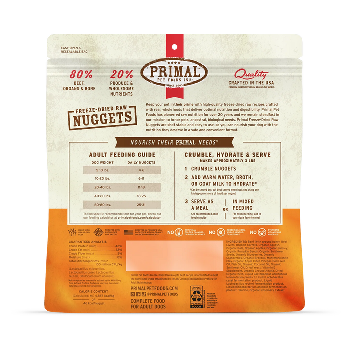 Primal | Beef Freeze-Dried Dog Food 14 oz