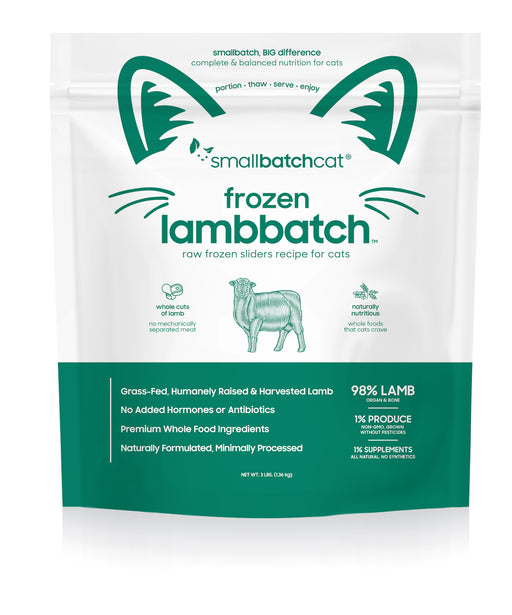 Small Batch | Frozen Raw Cat Sliders Lamb Batch 3 lb