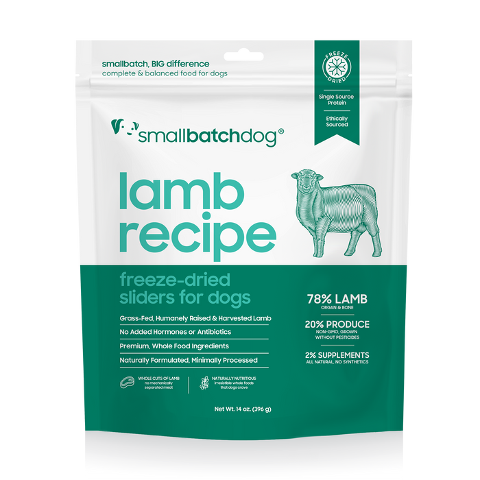 Small Batch | Lamb Batch Freeze-Dried Dog Food Sliders 14 oz