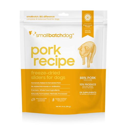 Small Batch | Pork Batch Freeze-Dried Dog Food Sliders 14 oz
