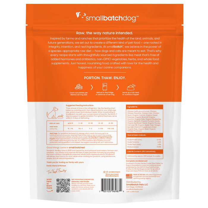 Small Batch | Frozen Chicken Batch Raw Dog Food