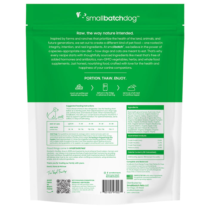 Small Batch | Frozen Duck Batch Raw Dog Food