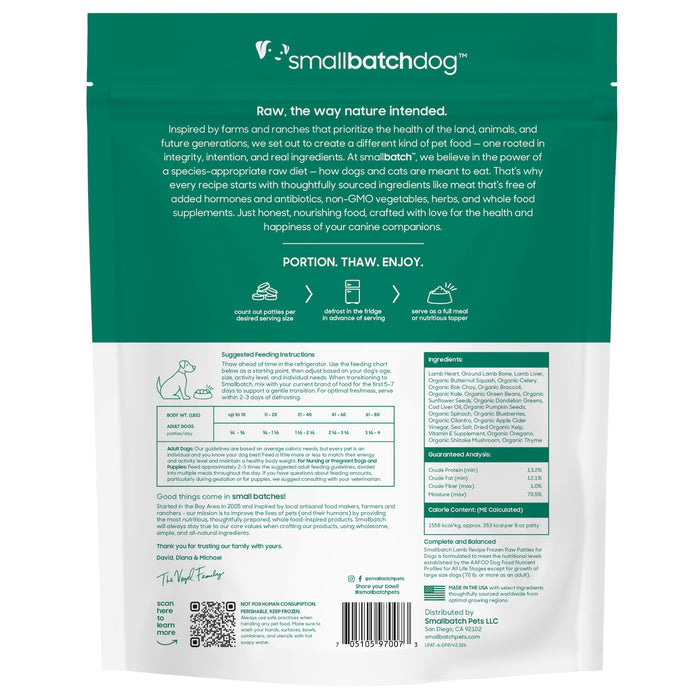 Small Batch | Frozen Lamb Batch Raw Dog Food