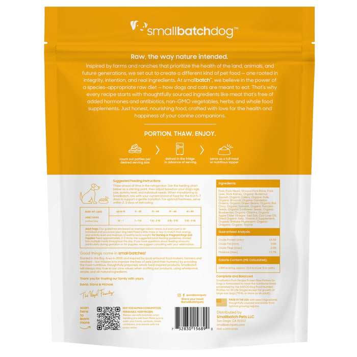 Small Batch | Frozen Pork Batch Raw Dog Food