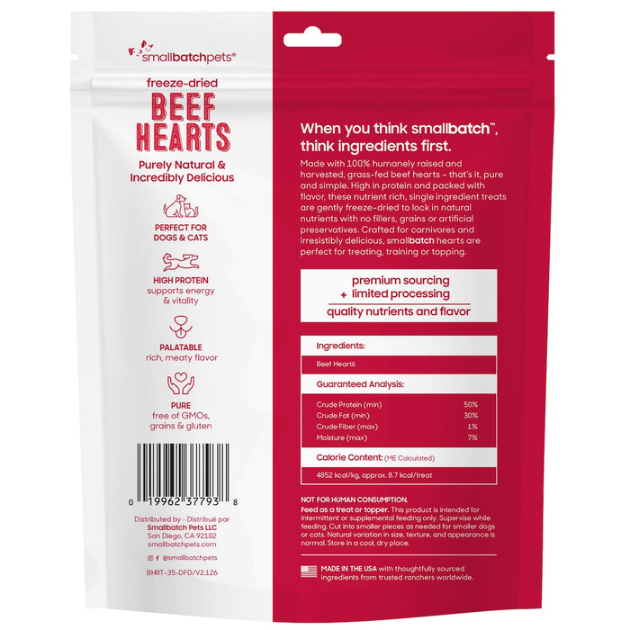 Small Batch | Freeze-Dried Beef Heart Treats 3.5 oz