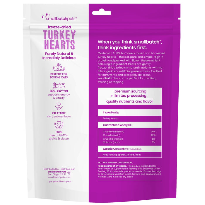 Small Batch | Freeze-Dried Turkey Heart Treats 3.5 oz