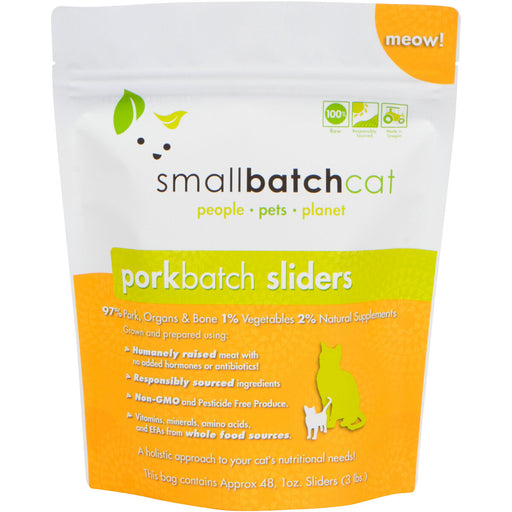 Small Batch | Frozen Raw Cat Sliders Pork Batch 3 lb