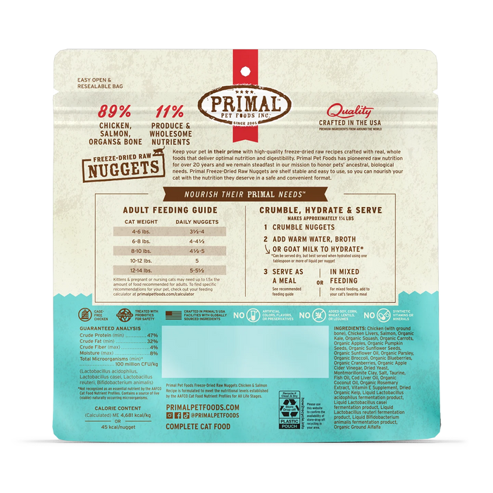 Primal | Chicken & Salmon Freeze-Dried Cat Food 14 oz