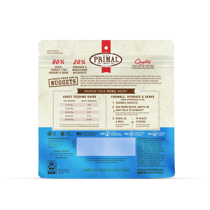 Primal | Duck Freeze-Dried Dog Food 14 oz