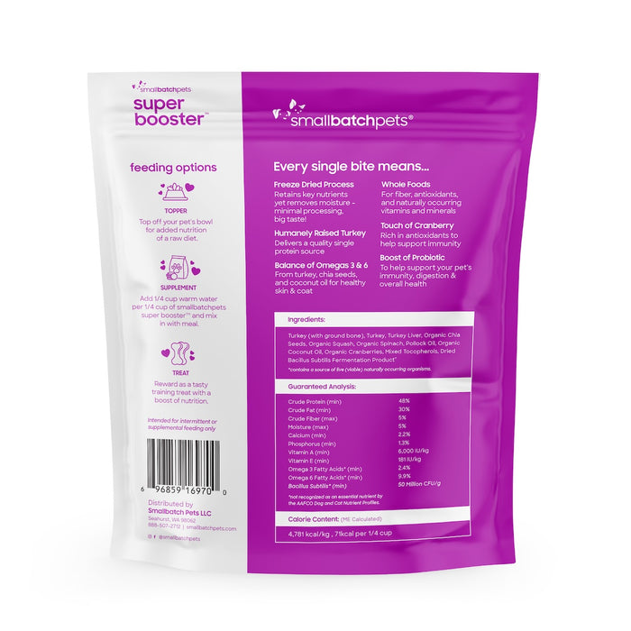 Small Batch | Turkey Freeze-Dried Super Booster for Dogs & Cats - 7 oz
