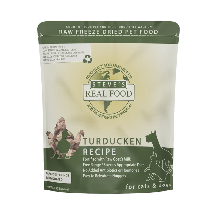 Steve's Real Food | Freeze-Dried Turducken Recipe Dog Food 20 oz