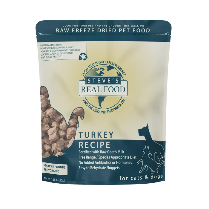 Steve's Real Food | Freeze-Dried Turkey Recipe Dog Food 20 oz