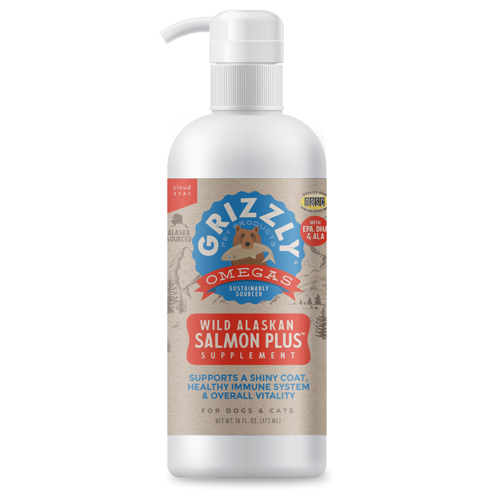 Grizzly Pet Products | Wild Alaskan Salmon Oil Plus Supplement Omegas 3-6-9