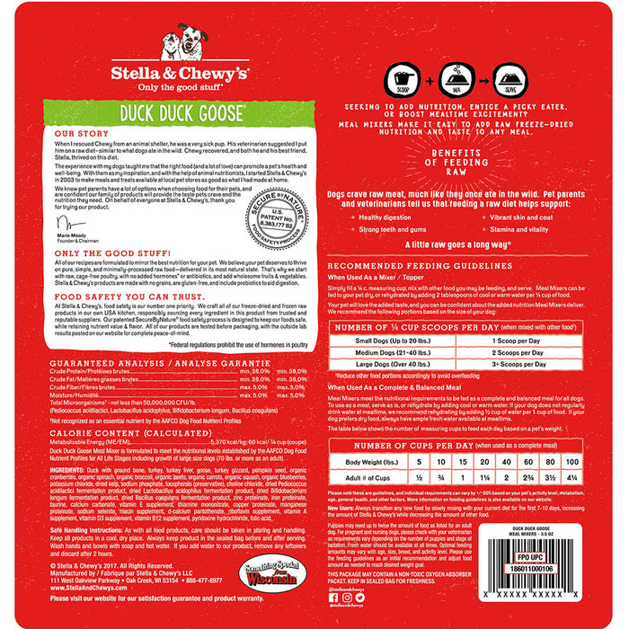 Stella & Chewy's | Duck Duck Goose Meal Mixers Freeze-Dried Dog Food