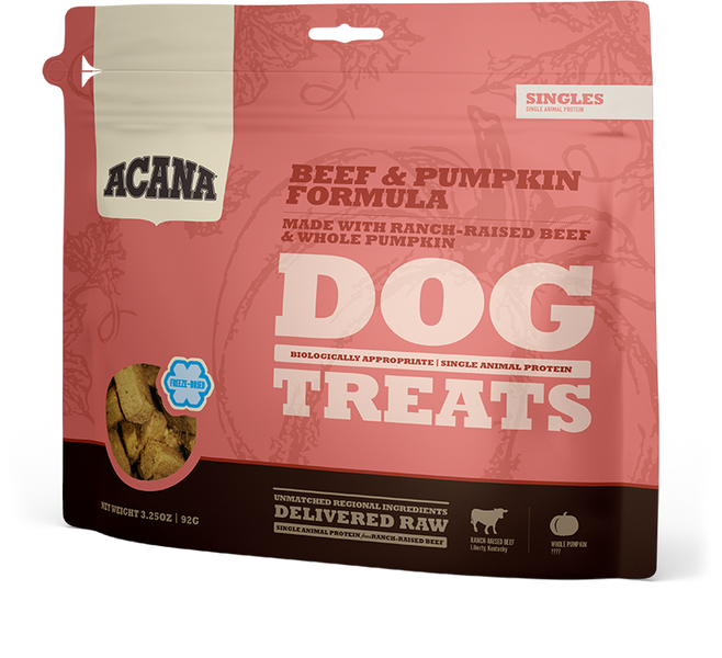 Acana Beef Pumpkin Freeze Dried Dog Treats 3.25 oz Pet Spawt