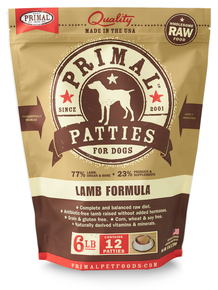 Primal | Frozen Raw Patties Lamb Formula 6 lb