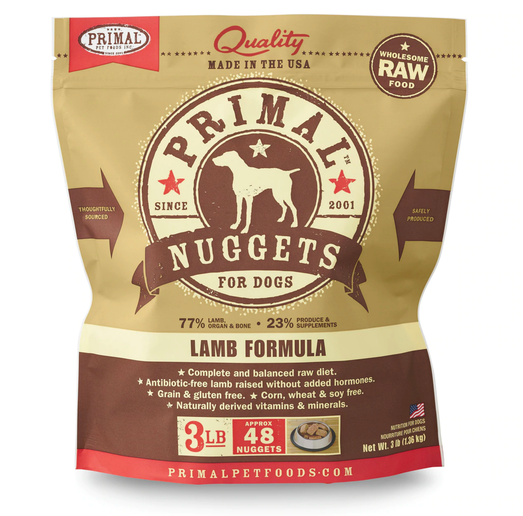 Primal | Frozen Raw Nuggets Lamb Formula 3 lb