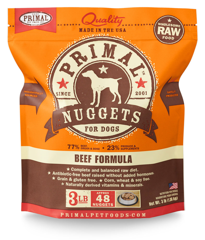 Primal | Frozen Raw Nuggets Beef Formula 3 lb