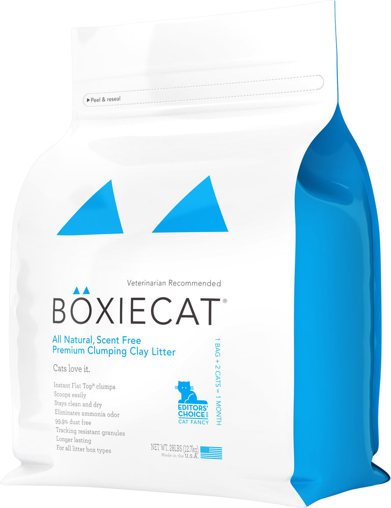 Boxiecat Scent Free Premium Clumping Clay Cat Litter 28 lbs