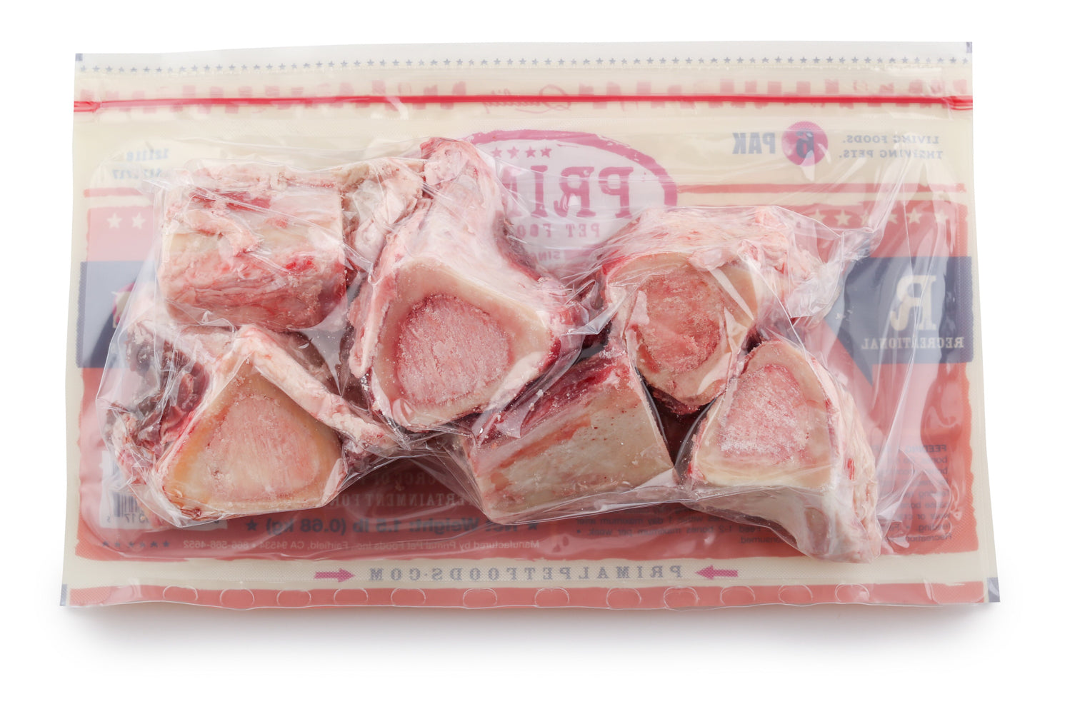 Primal | Frozen raw marrow bones - 6 ct