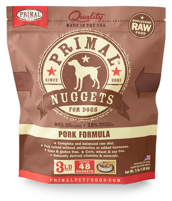 Primal | Frozen Raw Nuggets Pork Formula 3 lb
