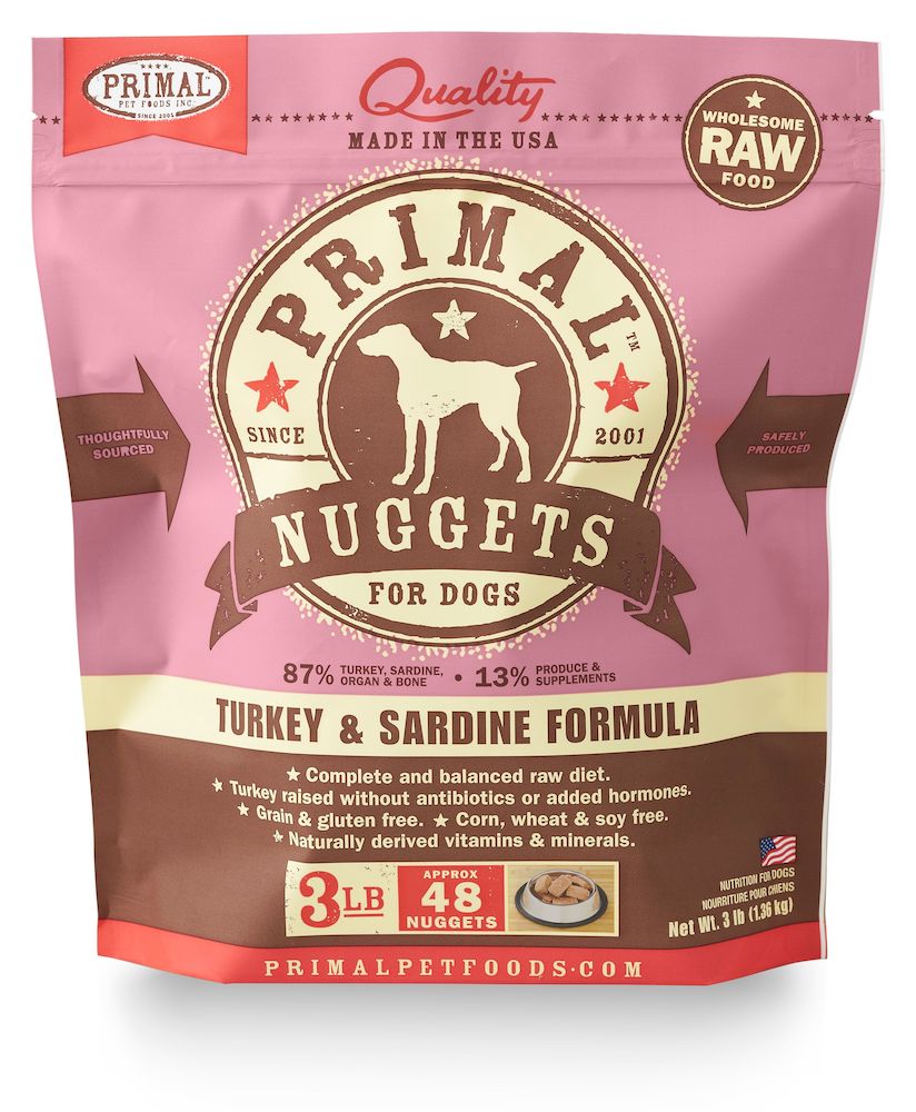 Primal | Frozen Raw Nuggets Turkey & Sardine Formula 3 lb